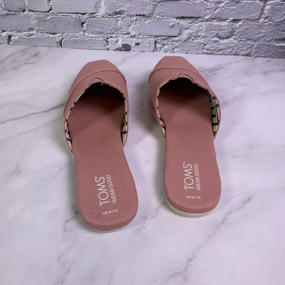 TOMS Alpargata Slip-On Mules Womens 7.5 Blush Pink Canvas - Picture 4 of 6